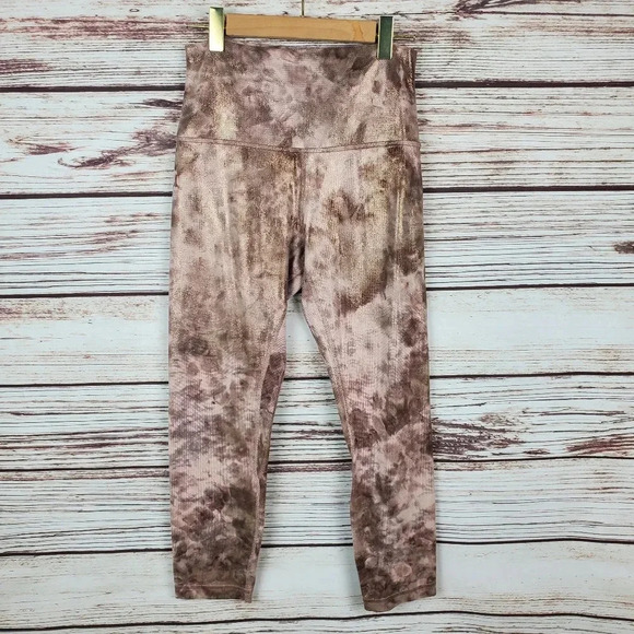 Lululemon Womens Size 6 Align 23" Shine Diamond Dye Misty Shell Crop Leggings - Picture 2 of 9